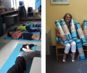 Yoga mats donated to mindfulness club