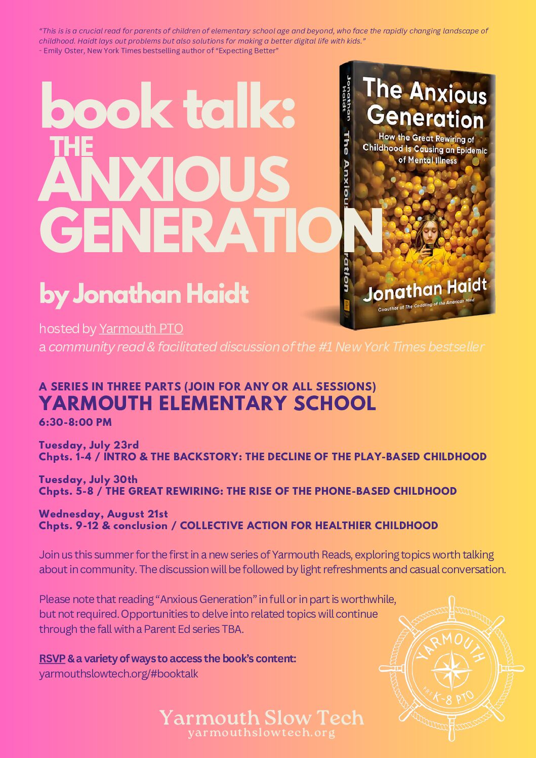 Book talk: THE ANXIOUS ​GENERATION by Jonathan Haidt
